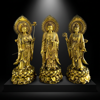 Trois statues de Bouddha sacrées occidentales, fabriquées à la main, usine de statues de Bouddha chinoises, vente en gros