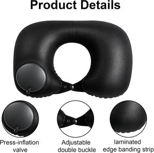 Oreiller de voyage gonflable pour le cou, oreiller de voyage portable, oreiller de voyage gonflable en forme de U, pour dormir - Product Image 3