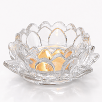 Porte-bougie en verre Fleur de Lotus de Luxe - Décoration Zen Élégante pour la Maison et Centre de Table de Mariage
