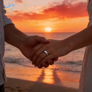 Bague de mariage unisexe confortable pour couple |   Bague de promesse gravable pour mariage, fiançailles et anniversaire - Product Image 2