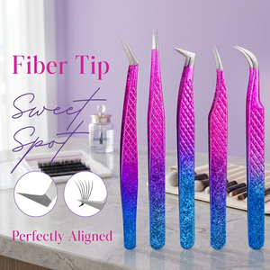 Fiber Tip Sweet Spot <b>Eyelash</b> Tweezers Set Gradient Purple Blue Precision Lash Isolation <b>Applicator</b> Tools - Product Image 3