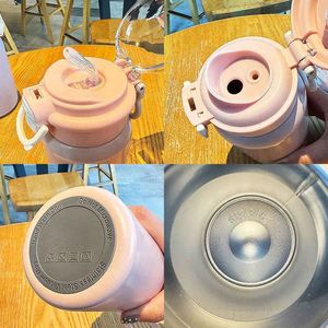 316 Stainless Steel Children's <b>Straw</b> Insulated <b>Cup</b> Spill Proof Leak-Proof <b>Lid</b> 6-12 Hours Thermal Insulation 500ml Back School - Product Image 2