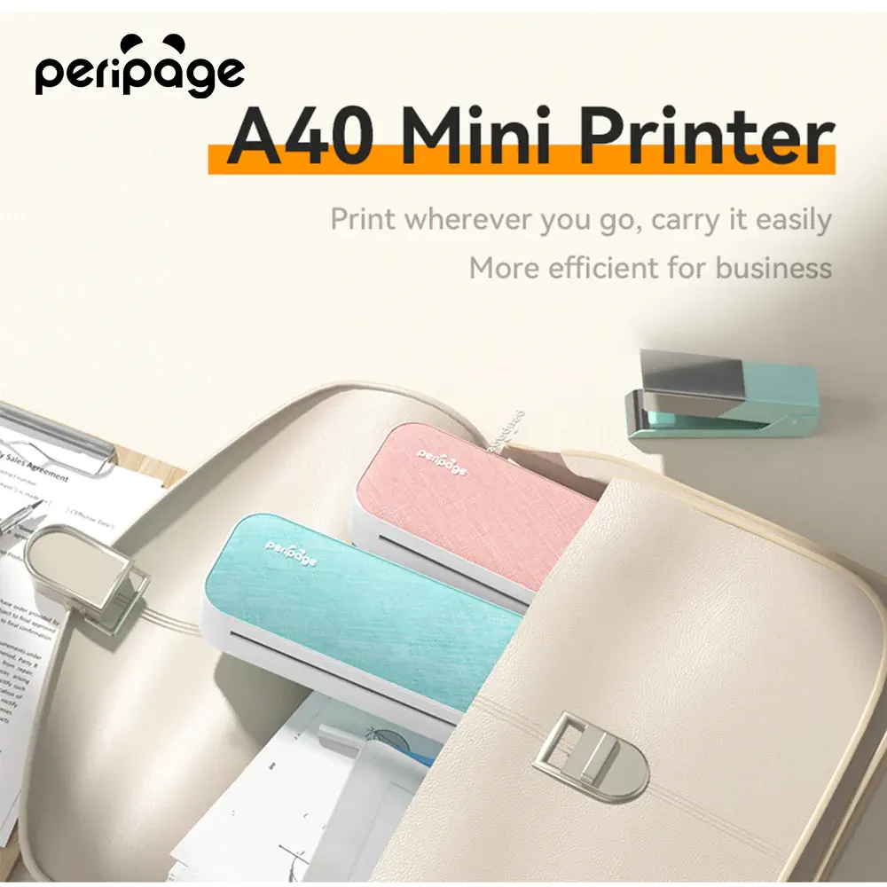 Peripage A40 xách tay máy in nhiệt A4 giấy máy in ảnh USB BT chuyển trực tiếp không dây hỗ trợ 8.26 "x 11.69" Chúng tôi thư