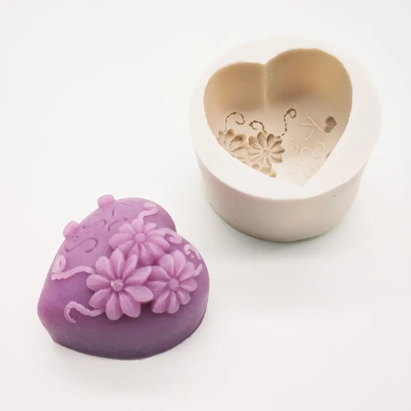 Rose mousse cake heart-shaped silicone mold chocolate fondant tool pastry soap aromatherapy mold for Valentine's Day Gifts