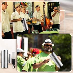 Atacado Multi Tamanho Aço Inoxidável Guiro Instrumento Musical Com Raspadores para Banda Som - Product Image 5