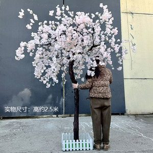 Arbre artificiel de magnolia blanc d'intérieur avec fleurs de cerisier artificielles en bois pour la décoration de restaurants, d'hôtels et de maisons - Product Image 4