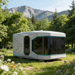 Capsule mobile écologique respirante avec structure en acier moderne et panneaux sandwich, système intelligent <span class=keywords><strong>Alice</strong></span> pour écoles, ateliers, centres commerciaux - Faible impact - Product Image 2