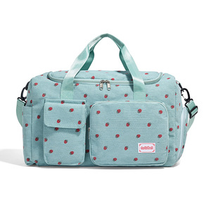 Sac de voyage tendance en velours côtelé à motif de fruits avec fermeture éclair, 20-35L, unisexe, grande capacité, compartiment séparé pour chaussures, sac de voyage intelligent - Product Image 6
