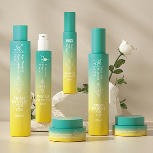 Envase <span class=keywords><strong>de</strong></span> Tónico para el Cuidado <span class=keywords><strong>de</strong></span> la Piel, Redondo, Moderno, Personalizable con Logotipo, Cilindro <span class=keywords><strong>de</strong></span> Vidrio <span class=keywords><strong>de</strong></span> Lujo para Cosméticos, Juego <span class=keywords><strong>de</strong></span> Botellas con Bomba <span class=keywords><strong>de</strong></span> 80ml y 100ml - Product Image 1