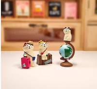 Ornement en résine style Zakka, figurine de chat japonais, cadeau de remise de diplôme, boîte mystère DIY faite à la main, décoration artisanale