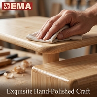 Table ronde en bois massif certifiée EMA pour enfants, bureau rond artisanal pour dessin pour la zone artistique de la maternelle