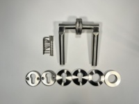 Poignée de porte moderne en acier massif avec tête en laiton et finition satinée pour appartement, villa, hôtel, installation facile