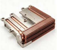 Dissipateur thermique passif OEM personnalisé en cuivre avec caloduc, refroidisseur de CPU de serveur sans ventilateur, ailettes en aluminium, pour serveur AI 1U 2U en rack, FPGA, GPU, usiné CNC