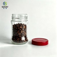 Pot en verre de 230 ml à col fileté et taille incurvée unique, avec couvercle, pour le stockage de beurre de noix et de confitures de fruits, de qualité alimentaire