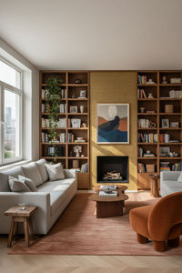 Vermonhouzz Custom Mid Century Modern <strong>Solid</strong> <strong>Wood</strong> Built in <strong>Bookcase</strong> with Open Shelves for Hospitality - Product Image 2