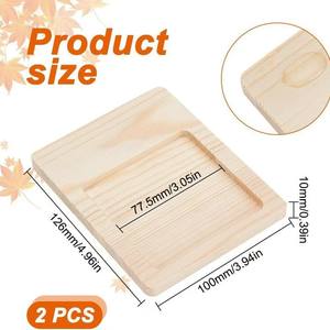 Caja de notas de madera sencilla, organizador de escritorio cuadrado de color madera Natural para almacenamiento en el hogar y la Oficina LY0203 - Product Image 5