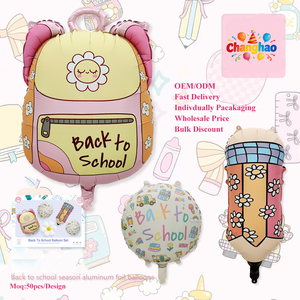 Zurück zur Schule Cartoon Bleistift Schulranzen Folienballon Klassenzimmer Besprechungsdekoration Aluminiumballon Campus-Eröffnungsszene Deko OEM/ODM - Product Image 1