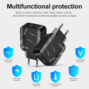 40W 2 PD QC Fast Charger 2 Port <b>5V</b> 3A USB C Type C Phone Charger Wall Quick Travel Charger Adaptor for Mobile - Product Image 6