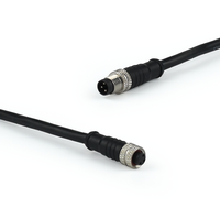 Arnés de cableado blindado con enchufe macho TT M12 1M 2 M 5M Longitud del cable con material de contacto de latón
