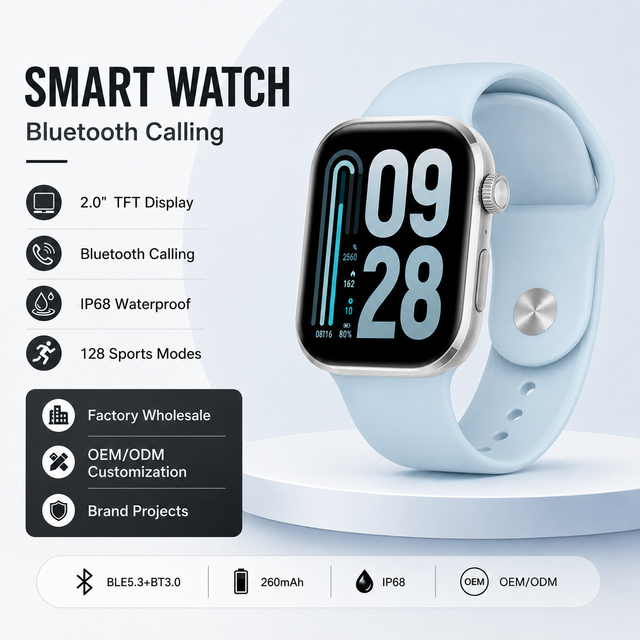 2026 Custom Branding Rectangular Smart Watch Calling Fitness Tracker Wholesale Sports Watch for Brand Buyers Retailers