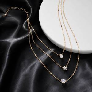 Multi Layer Vintage Moon Classic <b>Necklace</b> Gold Silver Plated <b>Stacked</b> Love Star Water Drop Heart Pendant Women's Jewelry - Product Image 4