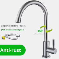 Robinet de cuisine moderne en acier inoxydable 304, finition brossée, avec douchette latérale, pour hôtels, rotation à 360 degrés, commande par bouton-poussoir, monotrou