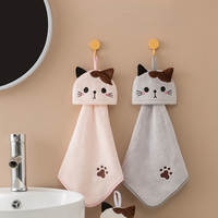 FF4648 mignon chat absorbant non pelucheux essuie-mains suspendu microfibre chiffon de nettoyage salle de bain cuisine séchage des mains serviette