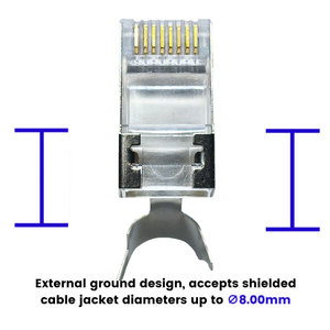 Cable de red Ethernet sin herramientas Modular <span class=keywords><strong>RJ</strong></span> <span class=keywords><strong>45</strong></span> <span class=keywords><strong>Cat</strong></span> <span class=keywords><strong>7</strong></span> enchufe de paso STP ez 8P8C Cat7 RJ45 conector enchufe - Product Image 3