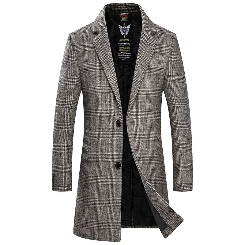 New Trend slim coat men wool thick warm autumn/winter long men's trench coat wool