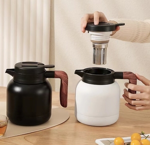 กระติกน้ำร้อนสูญญากาศทันสมัยหม้อกาแฟชา1L ฉน<span class=keywords><strong>ว</strong></span>นกันความร้อนผนังสองชั้นสแตนเลส - Product Image 3