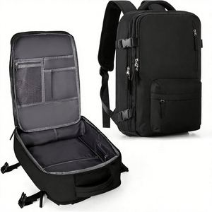 Sac à dos pour ordinateur portable imperméable avec logo personnalisé, sac à dos d'affaires pour ordinateur, sac de voyage grande capacité avec chargement USB pour usage professionnel - Product Image 1