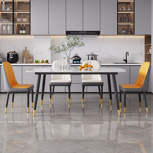 Tavolo da Pranzo Moderno Semplice di Lusso Leggero con Piano in Roccia, Tavolo Rettangolare per Soggiorno di Piccole Dimensioni, Mobili per Sala da Pranzo Domestica - Product Image 2