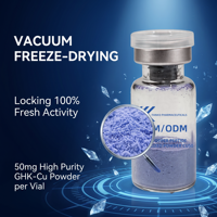 Poudre lyophilisée de peptide de cuivre bleu CU50, peptide stérile GHK-CU CU100, anti-âge personnalisé, fabricant source OEM ODM