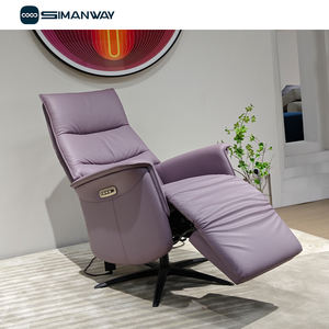 كرسي استرخاء كهربائي دوار بمقعد واحد من الجلد الأصلي بتصميم عصري مع شحن USB، متوفر بالجملة - Product Image 4