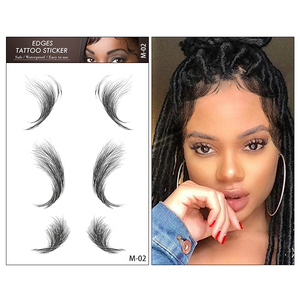 Autoadesivo del tatuaggio dei capelli del <span class=keywords><strong>bambino</strong></span> del tatuaggio del bordo dell'attaccatura dei capelli duratura su ordinazione temporanea impermeabile di nuovo disegno - Product Image 2