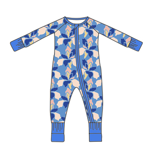 대나무 꽃무늬 아기 롬퍼 파자마 부드러운 신생아 원지 편안한 유아 수면복 통기성 좋은 유아복 0-2세용 - Product Image 4