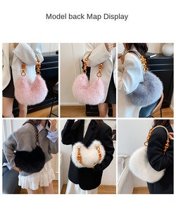 Nuova Borsa di Tendenza in Peluche per Donne, Borsa a Spalla Casual, Borsa a Mano in Finta <span class=keywords><strong>Pelliccia</strong></span> a Forma di Raviolo per Signore - Product Image 6