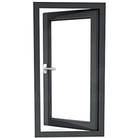 Fenêtre à battant moderne en aluminium vierge 6063-T5 de 2,0 mm JS-213 haut de gamme avec moustiquaire en fibre de verre insonorisée pour villa de luxe