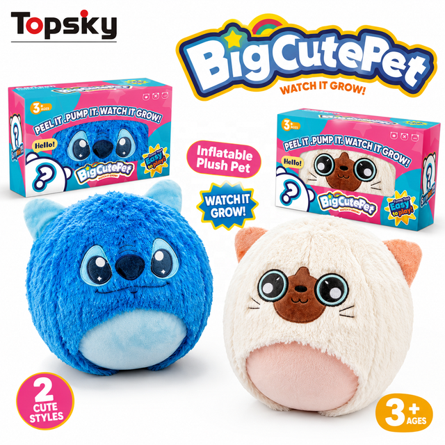 Big Cute Pet Surprise Plush Toy Pump-to-Grow Stuffed Animal Soft Gift for Kids Ages 3+