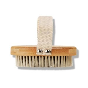 High Quality Custom Logo All Natural Bamboo Oval Shape Dry Skin Body <b>Brush</b> Boar Bristles for <b>Scalp</b> <b>Massage</b> Babies/Adults - Product Image 1