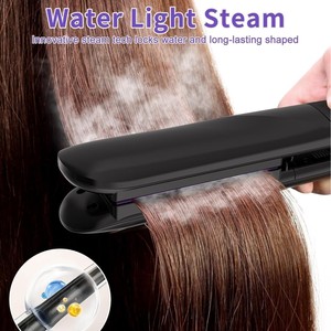 Steam Curling Straightener With Negative Ions For All Hair Types 360 Degree Rotating Cord Electric Multi Styler - Product Image 2