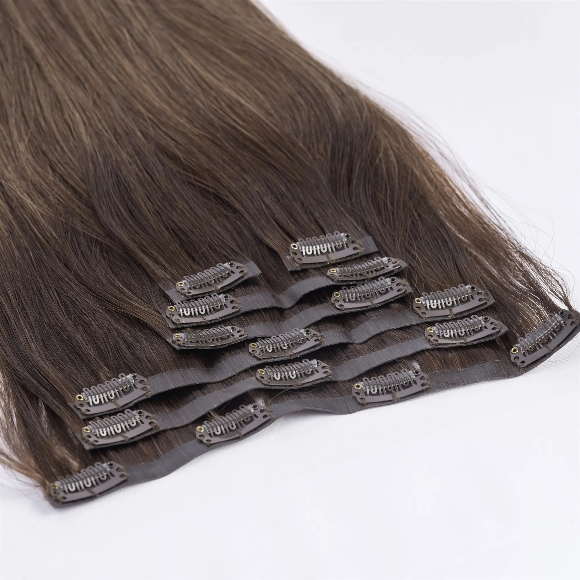 Venta caliente Extensiones de cabello invisibles sin igual Piel de PU de alta calidad Clip sin costuras en la extensión del cabello