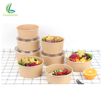 Salade de papier kraft jetable écologique très forte grands bols 2000ml 2500ml 3000ml emballage à emporter