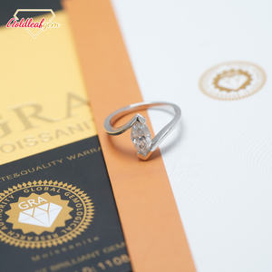 Goldleaf Jewelry <b>Ring</b> Customization S925 Silver <b>Moissanite</b> Marquise Cut 1ct 2ct 3ct D VVS <b>Moissanite</b> <b>Ring</b> - Product Image 5