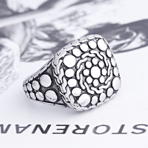 Uomini Dell'acciaio Inossidabile di modo Punk Gotico del Motociclista Dito Dots Anello - Product Image 3