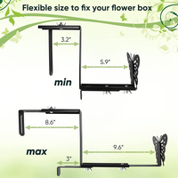 RHETECH nouveauté supports de boîte de jardinière réglables avec support mural papillon suspendu extérieur robuste support de boîte de fenêtre de fleur