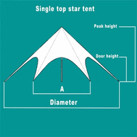 Toldo de verano personalizado para 10 personas al aire libre, tienda de campaña de playa en forma de estrella elástica para eventos a la venta