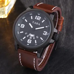 TADA thương hiệu người đàn ông kinh doanh Dây đeo da ngày tuần Analog 30m thể thao không thấm nước Mens sang trọng đồng hồ Đồng hồ cho nam giới