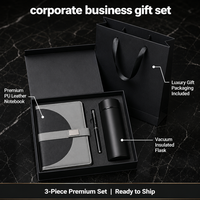 Ensemble de papeterie promotionnel, carnet noir personnalisé avec boîte, tasse thermos, journal, ensemble cadeau avec stylo, carnet d'entreprise, boîte cadeau