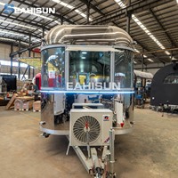 Remorque de restauration entièrement équipée en acier inoxydable pour café, glaces, barbecue, kiosque alimentaire, pizza, camion de cuisine avec cuisine complète